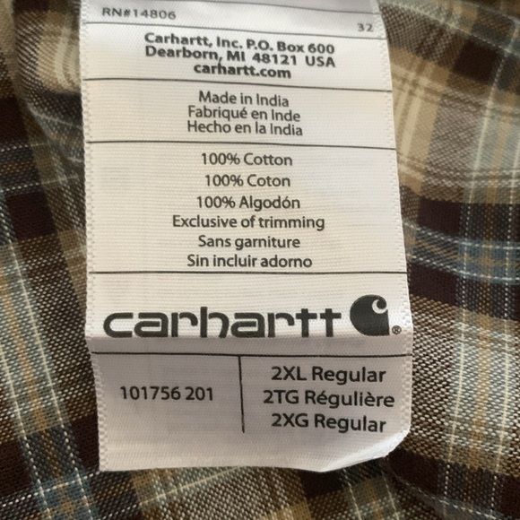 Carhartt Men’s Relaxed Fit Shirt Size 2XL. #388 - Picture 8 of 10